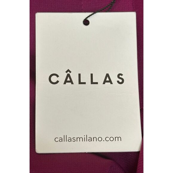 Callas DANAE CREPE STRETCH HIGH WAISTED FIT AND FLARE TROUSERS IN MAGENTA NWT Si - Picture 6 of 9
